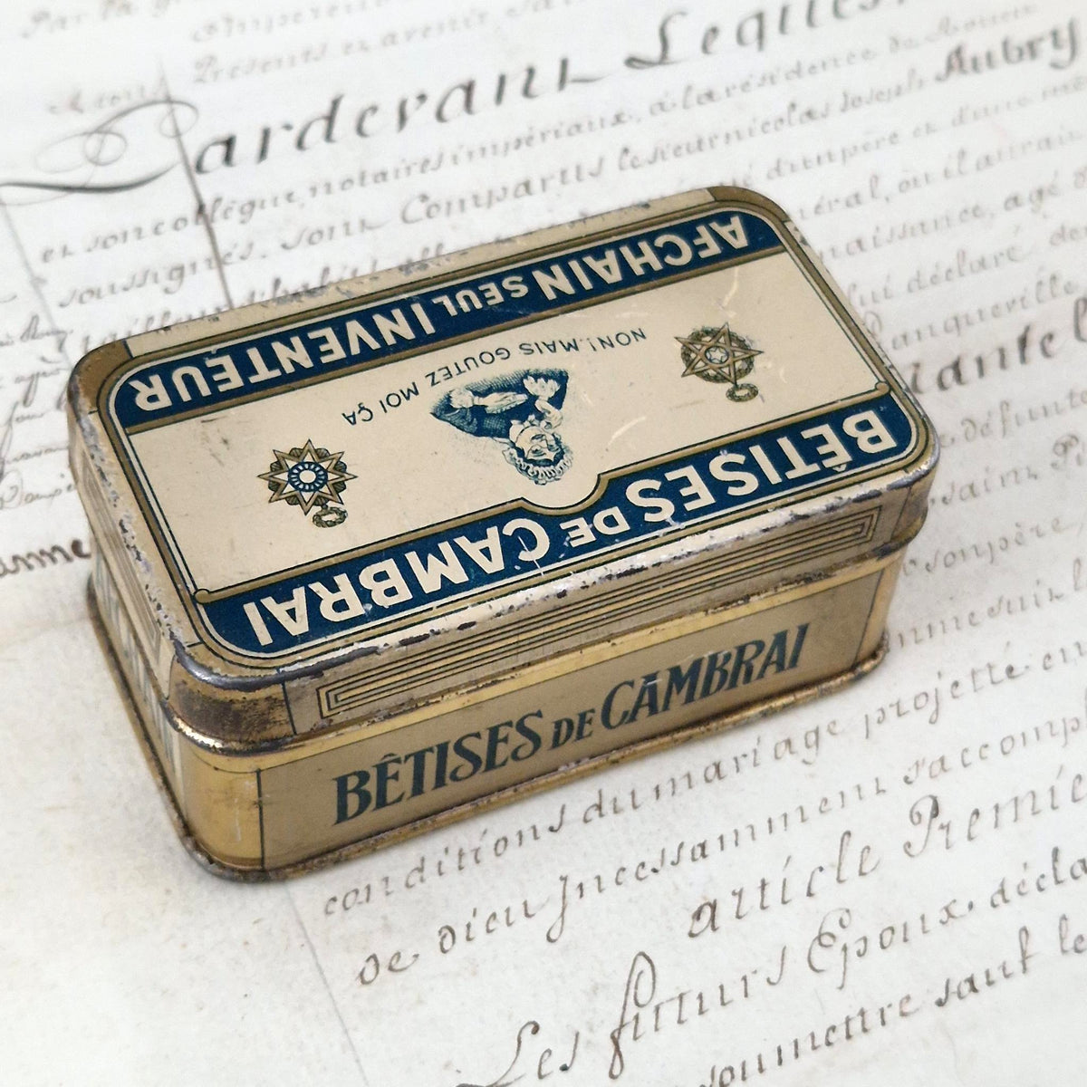 Boîte publicitaire “Bêtises de Cambrai – Afchain”