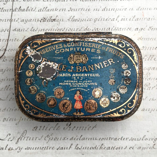 boite métal confiserie j bannier argenteuil 1900
