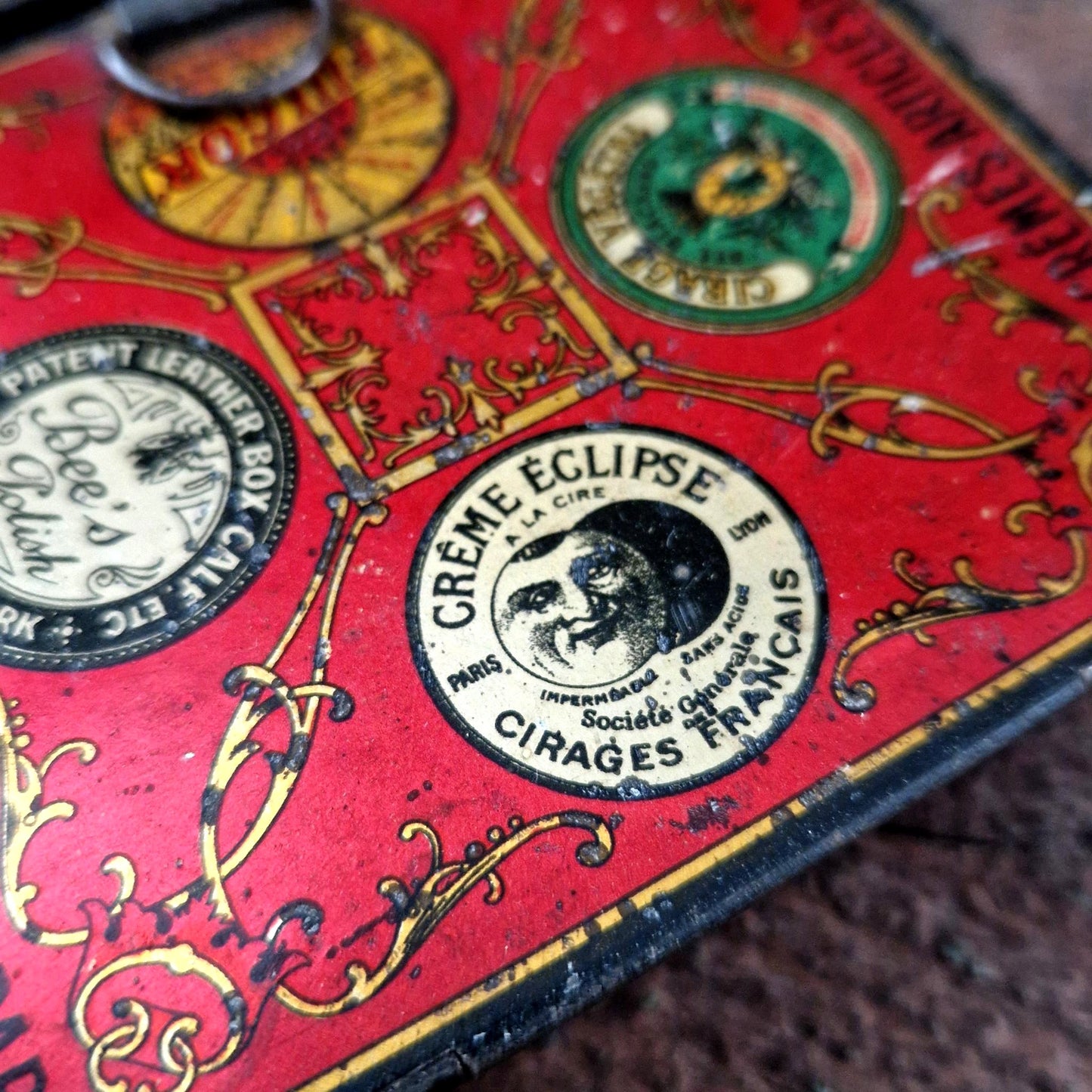 boite metal double couvercle cirages paris