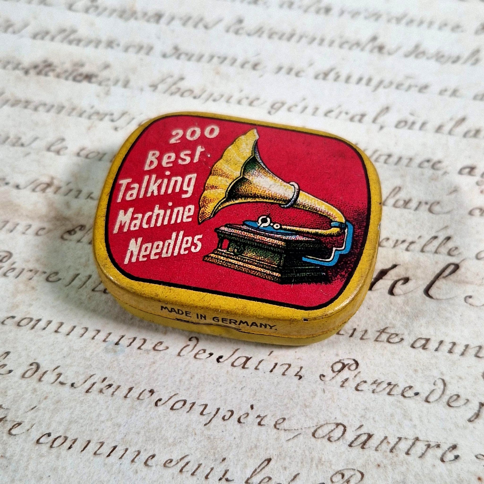 boite metal lithographie allemande phonographe