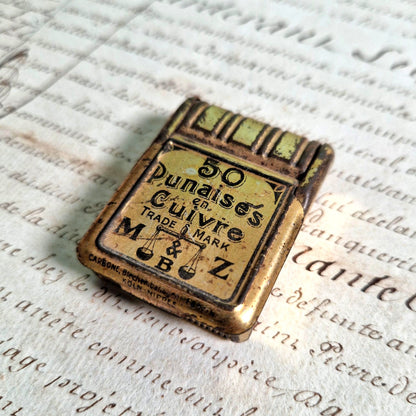 boite metal livre lithographie doree 1900