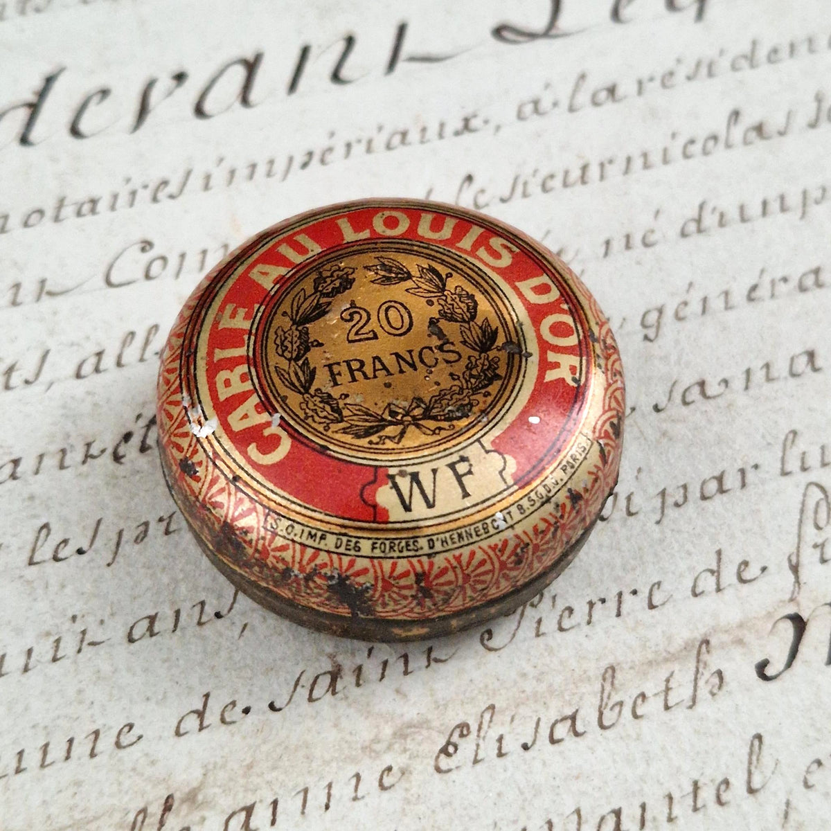 Rare box "Cartel au Louis d'Or - 20 francs", Circa 1900