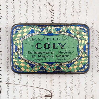 Boite pharmaceutique ancienne « Pastilles Coly »