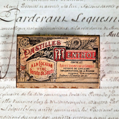 boite pastilles menthol cocaine borate