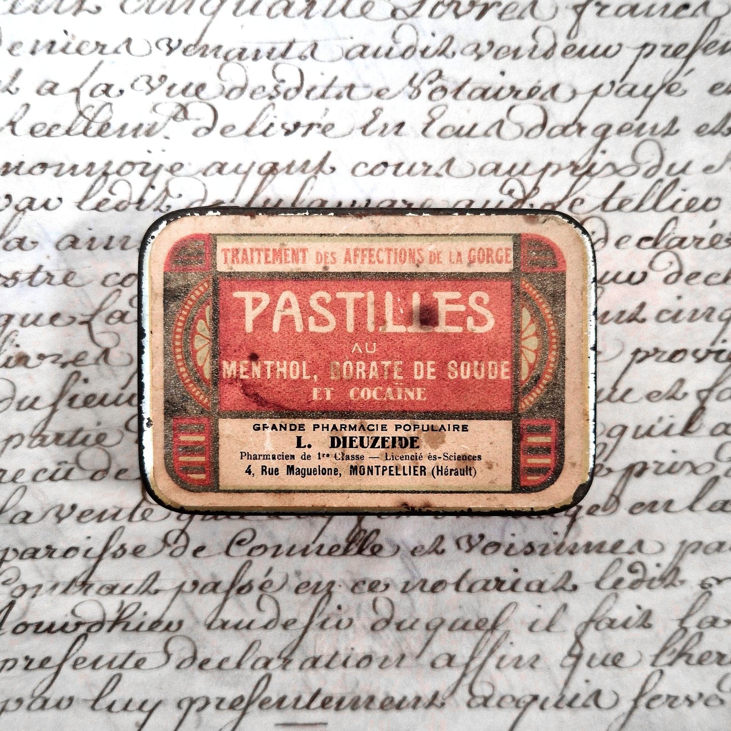 boite pastilles menthol cocaine montpellier