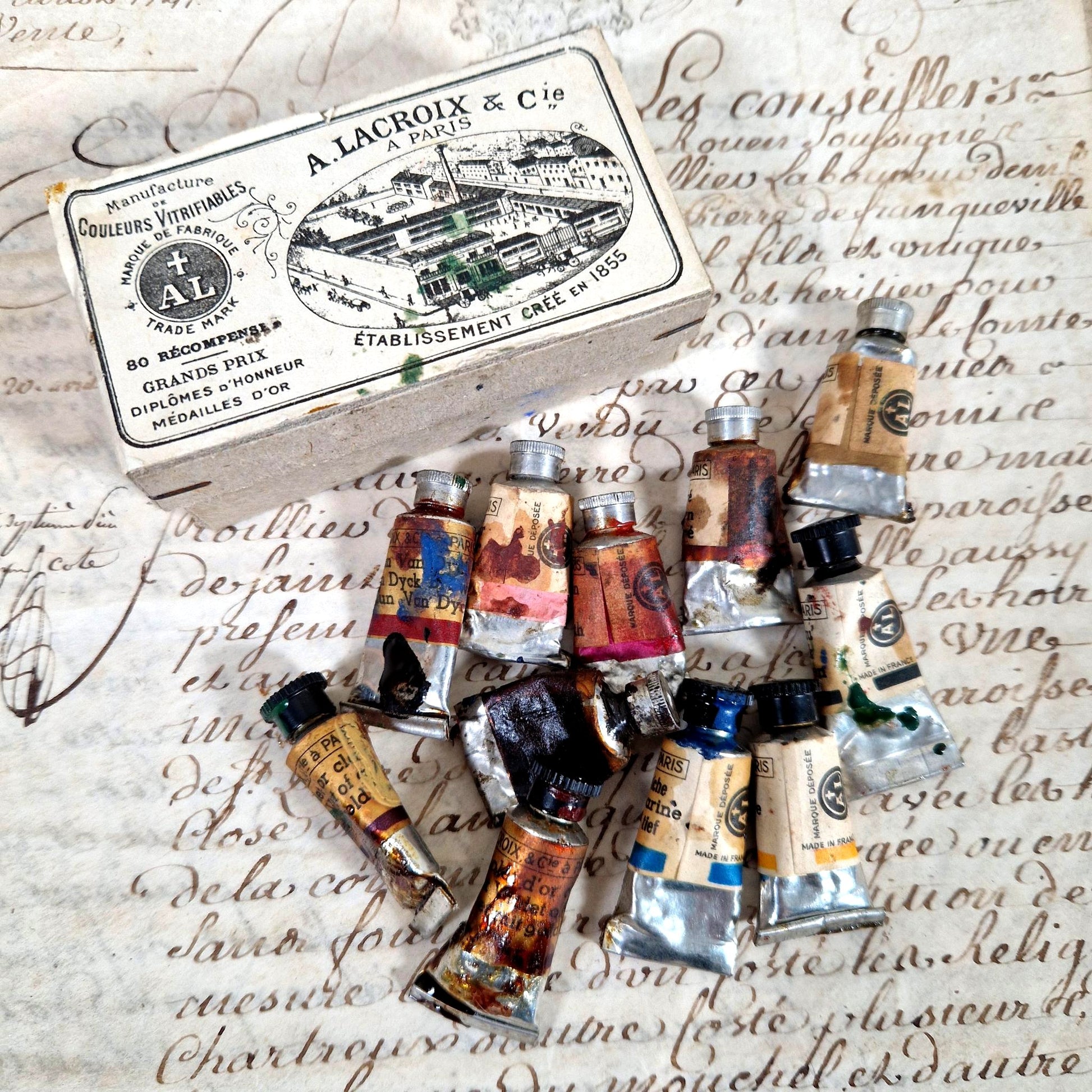 boite peintures anciennes a lacroix