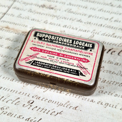 boite pharmaceutique ancienne suppositoires