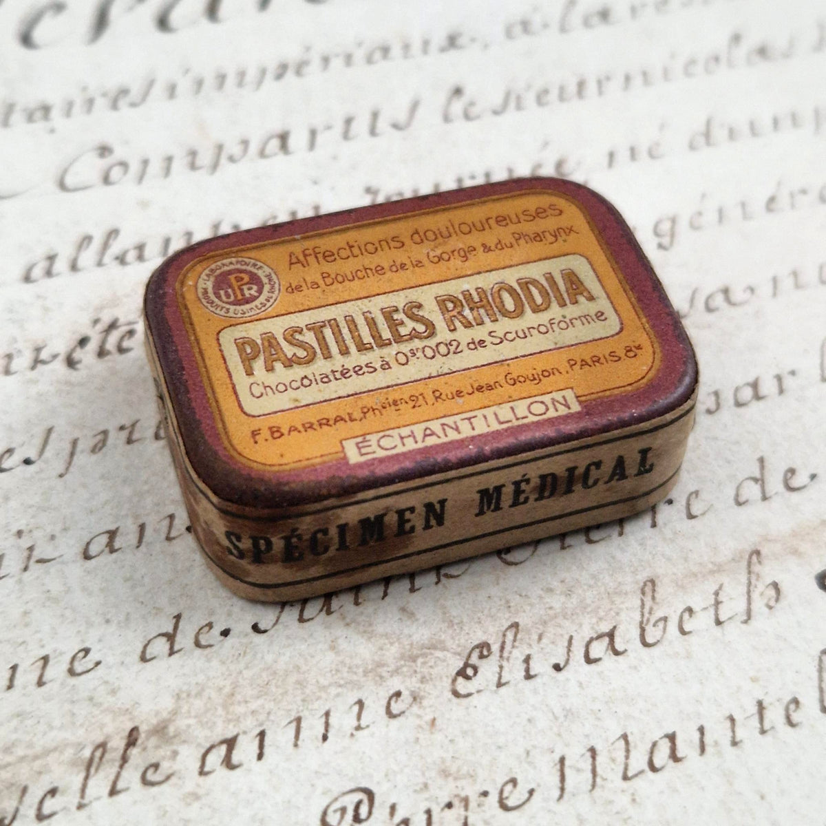 Boîte échantillon « Pastilles Rhodia » - F. Barral, Paris