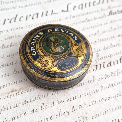 Petite boîte pharmaceutique « Grains d’Évian » - Début XXe