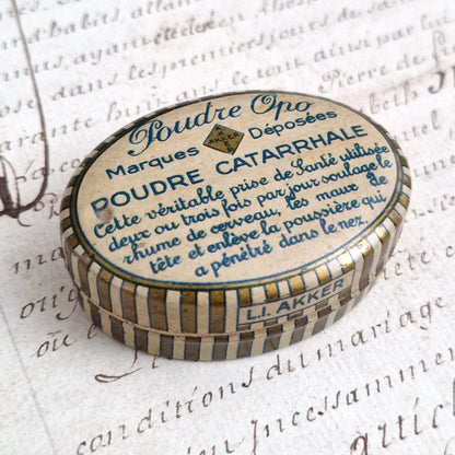 Boîte ancienne « Poudre Opo » - Poudre catarrhale
