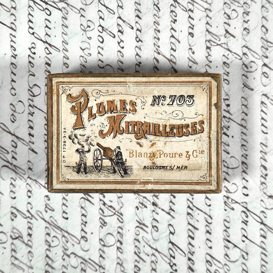 boite plumes anciennes mitrailleuses blanzy poure