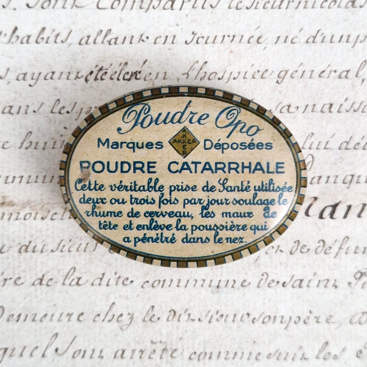 Boîte ancienne « Poudre Opo » - Poudre catarrhale