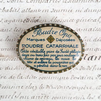 Boîte ancienne « Poudre Opo » - Poudre catarrhale