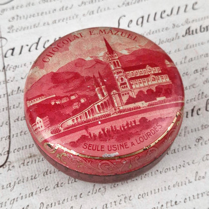 Vintage E. Mazuel chocolate box - Lourdes