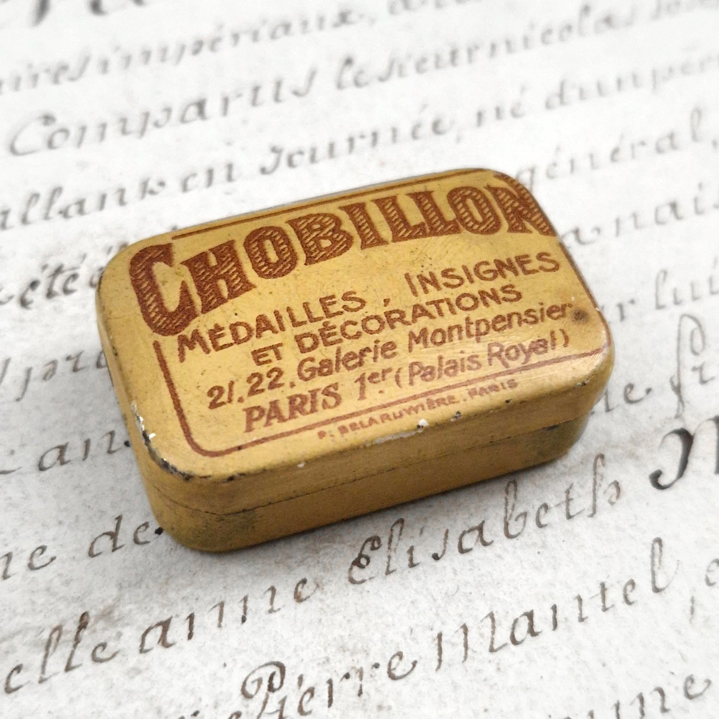 Rare Chobillon box, medals, badges and decorations