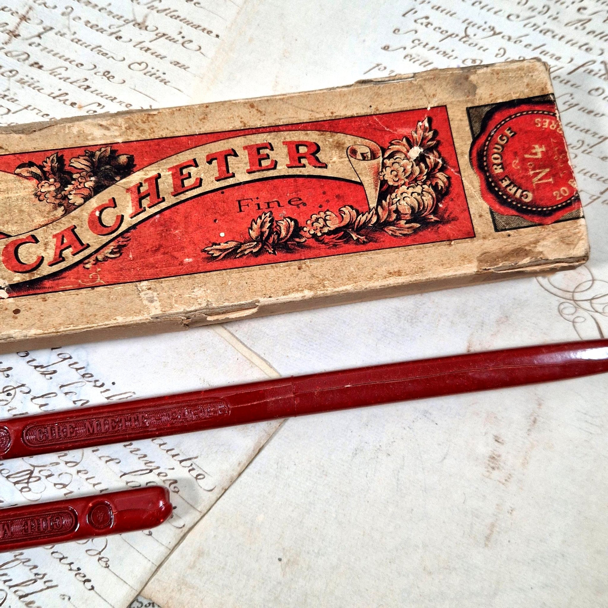 boite publicitaire cire a cacheter 1900