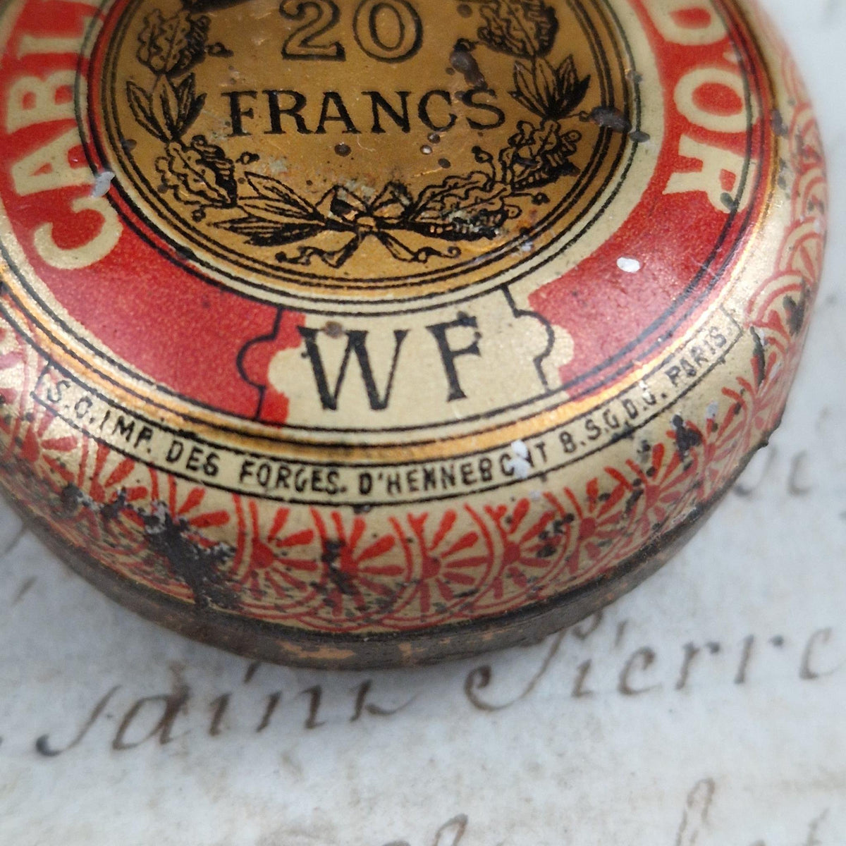 Rare box "Cartel au Louis d'Or - 20 francs", Circa 1900