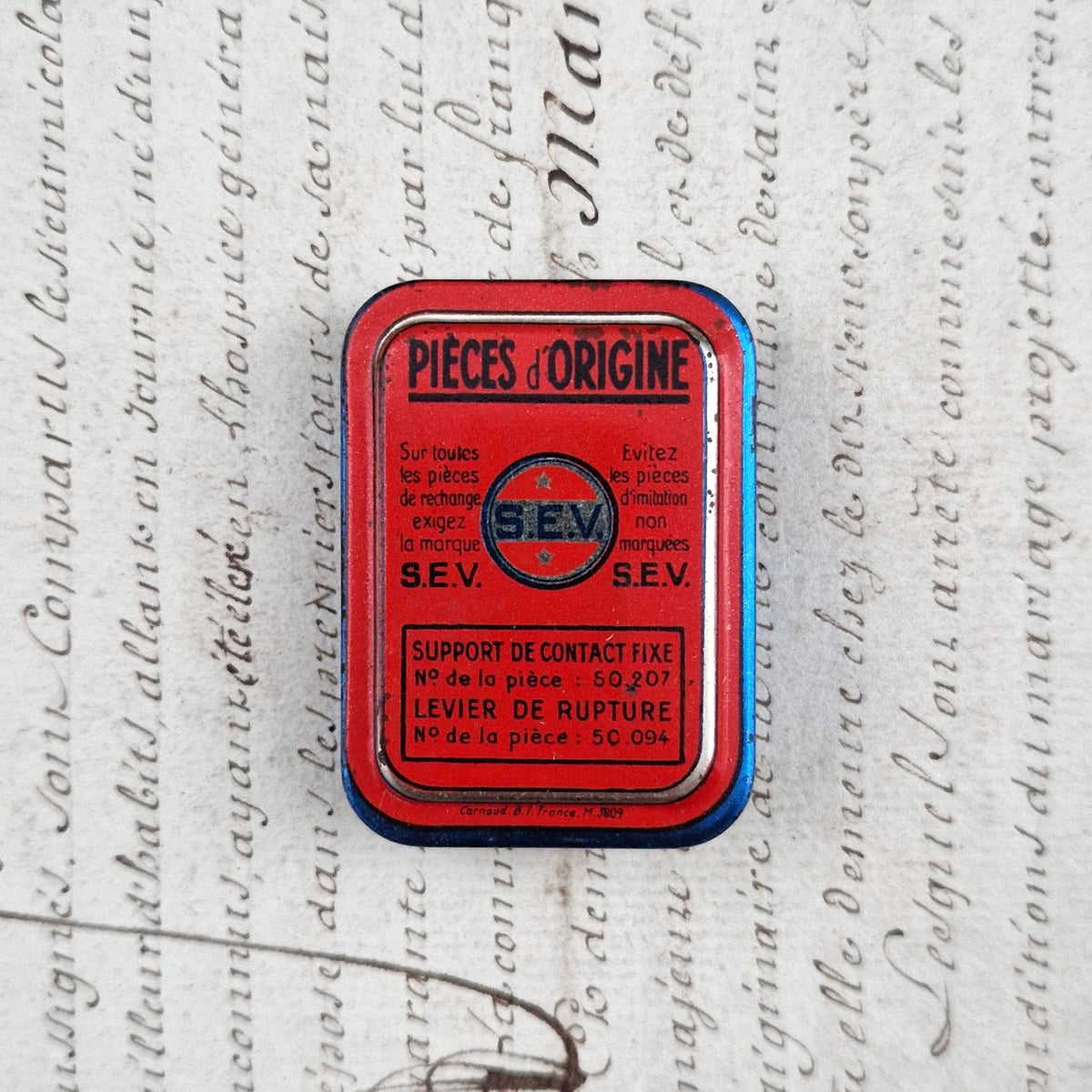 Boîte publicitaire « Pièces d’Origine S.E.V. », Vers 1930