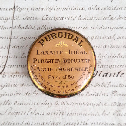 Boîte pharmaceutique « Purgidal » – Laxatif idéal