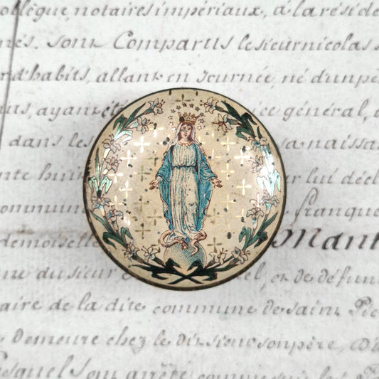 Antique rosary box - Virgin Mary, Circa 1900