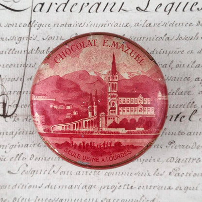 Vintage E. Mazuel chocolate box - Lourdes