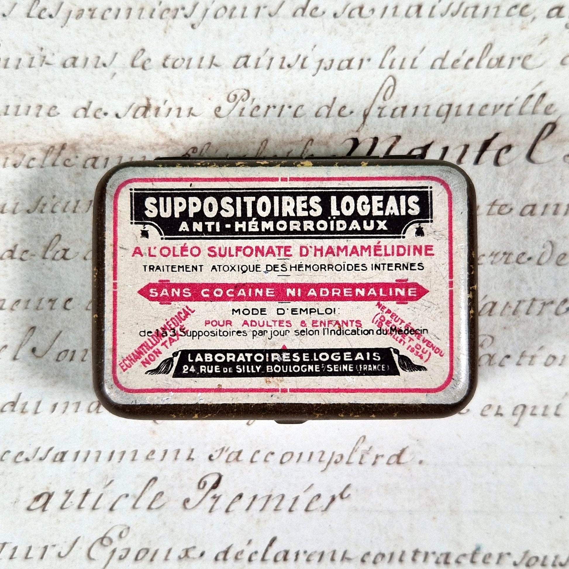 boite suppositoires hemoroide cocaine