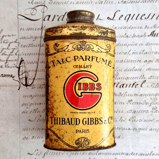 boite talque gibbs parfumee ancienne