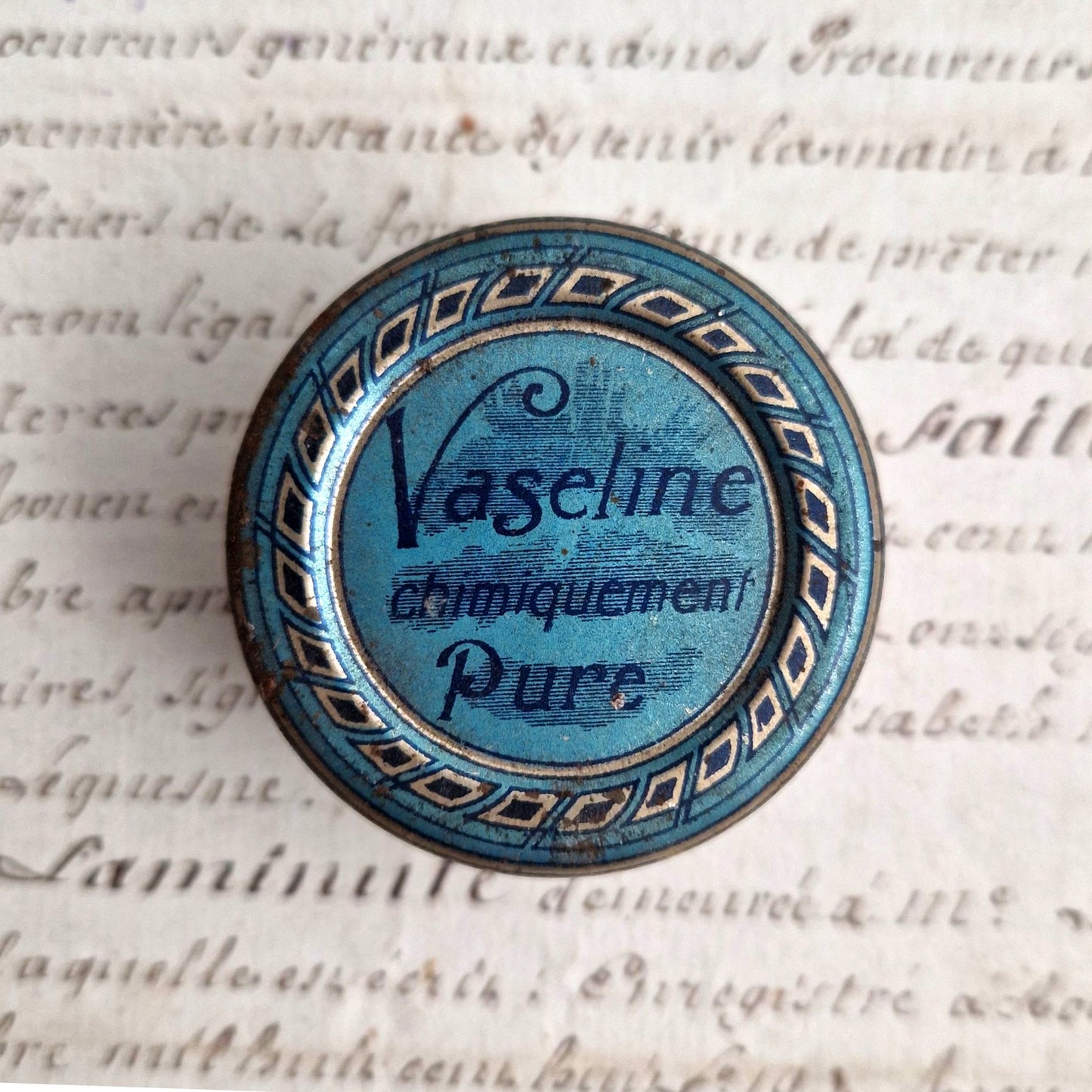 boite toilette art-nouveau bleu