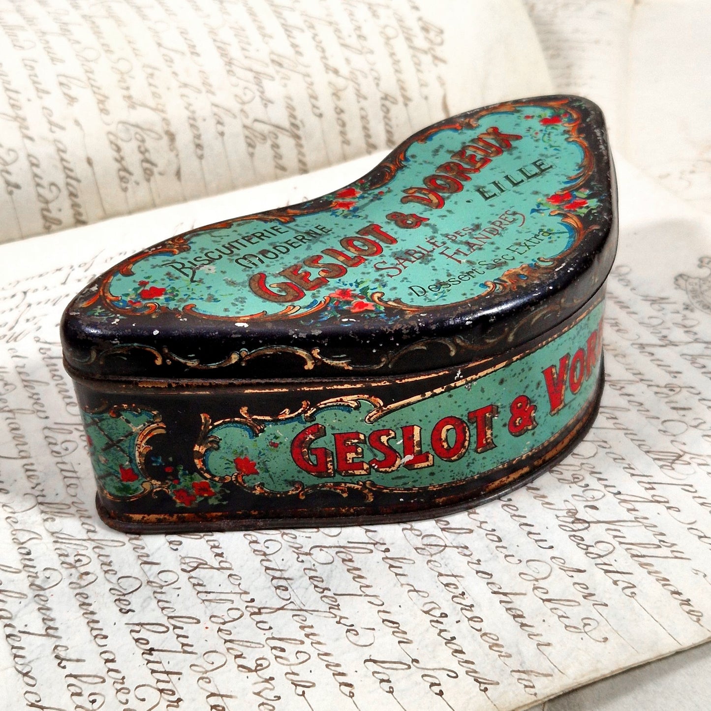 boite tole lithographie biscuit ancienne