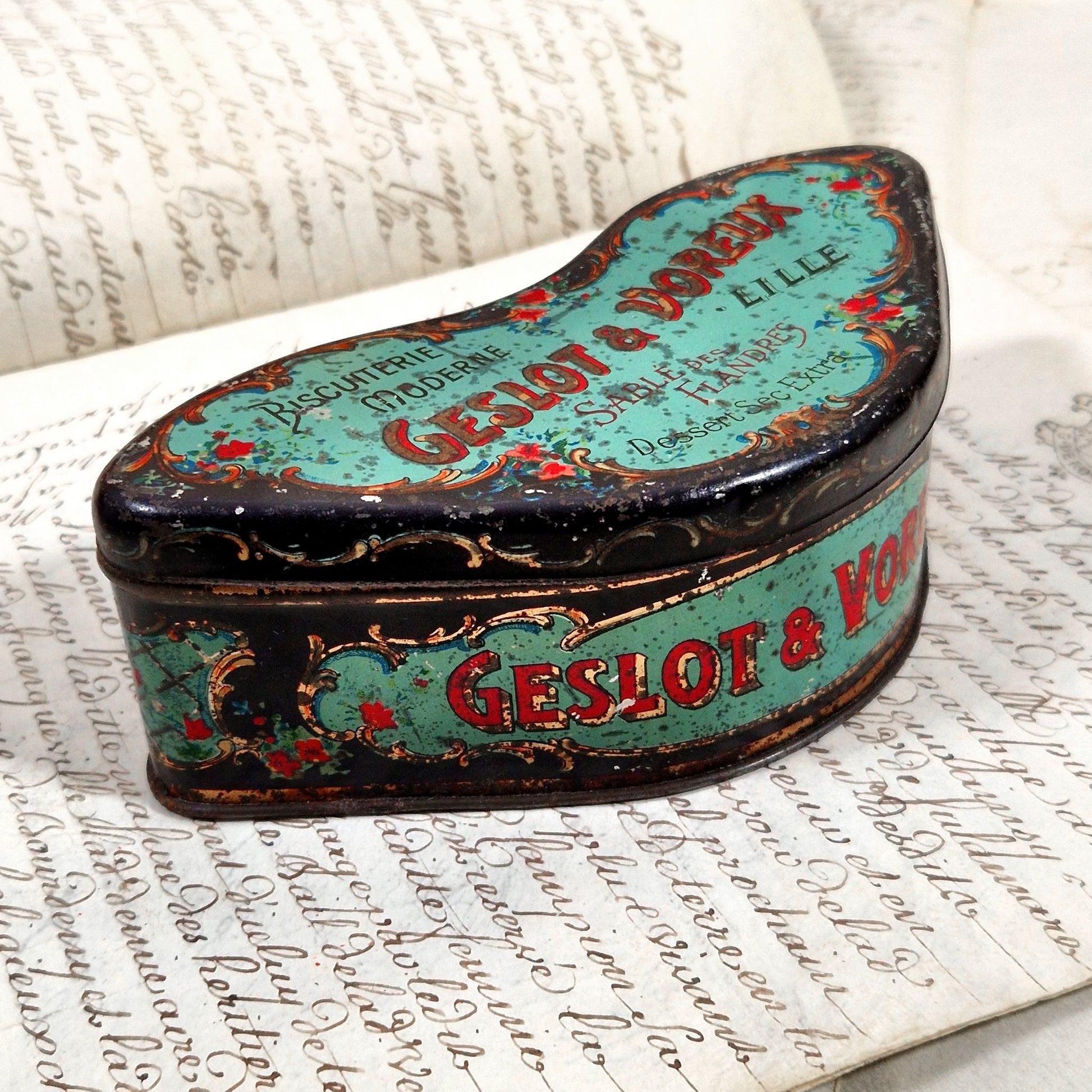 boite tole lithographie biscuit ancienne