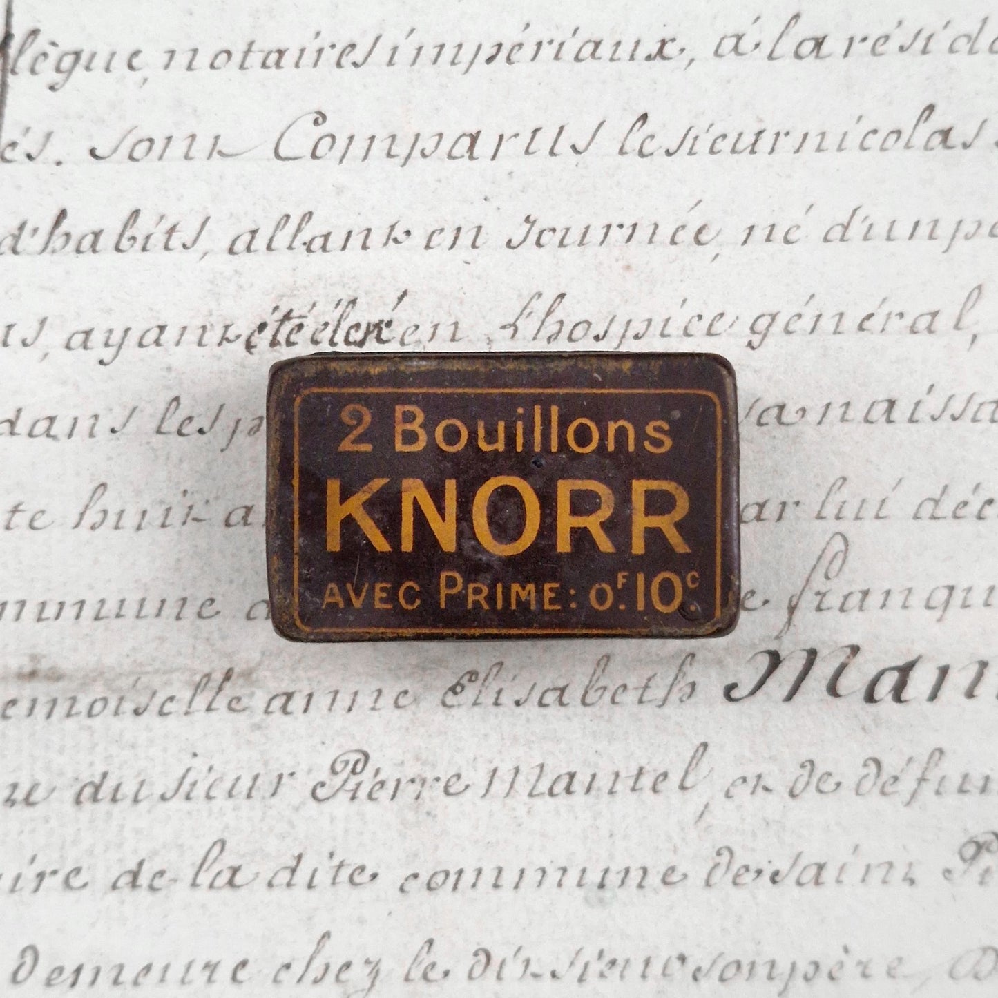 Petite boite en tôle lithographiée « Bouillons Knorr »