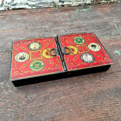 boite tole lithographie cirages francais ancienne