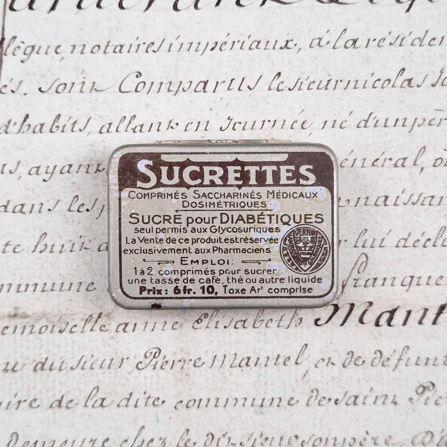 Former pharmaceutical box "Sugar tablets for diabetics"