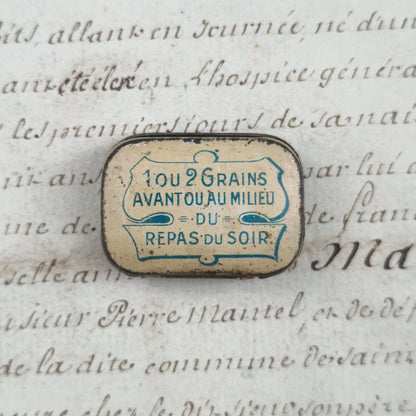 Vintage miniature box "Grains de Vals" – digestive medicine