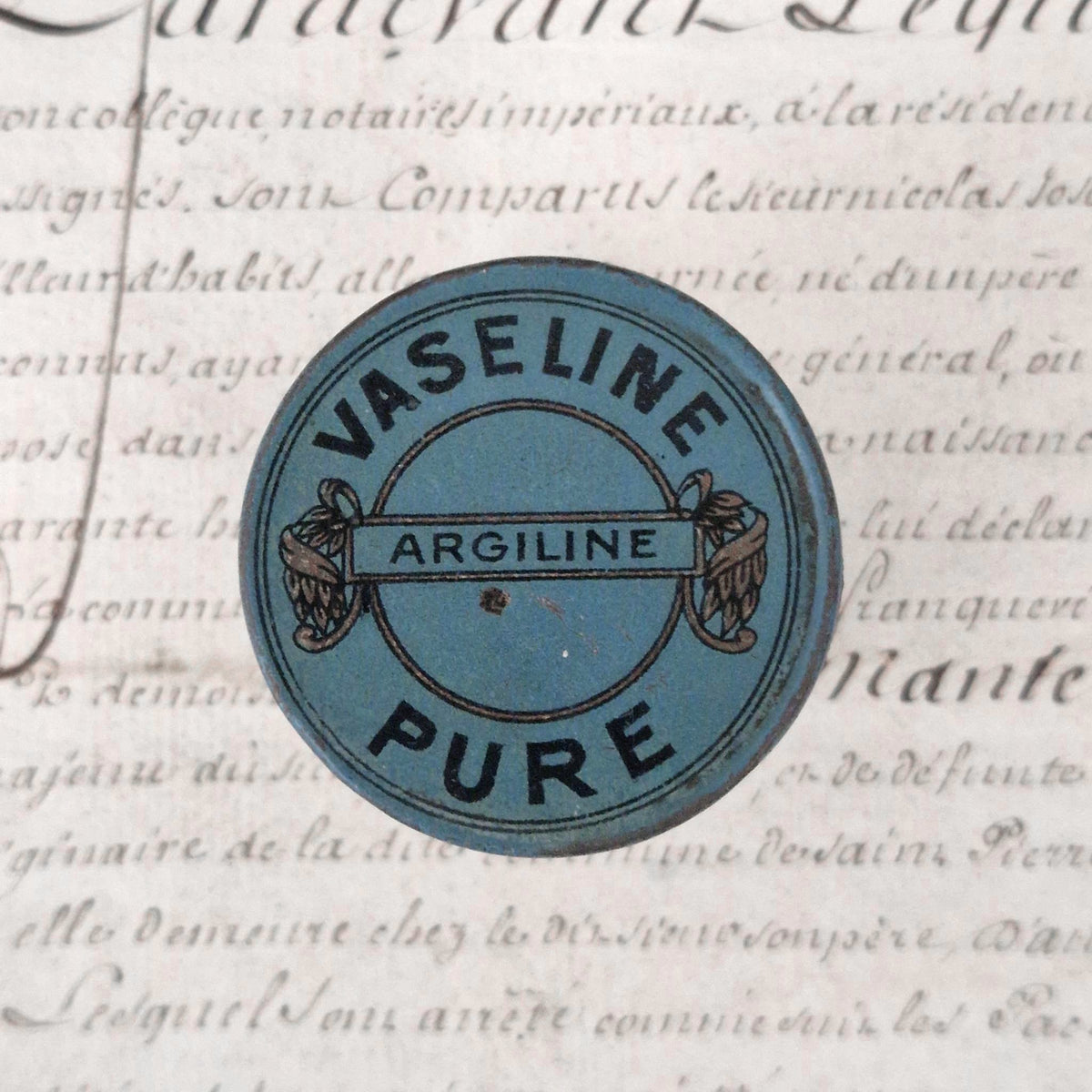 Boîte pharmaceutique « Vaseline pure – Argiline », Vers 1900