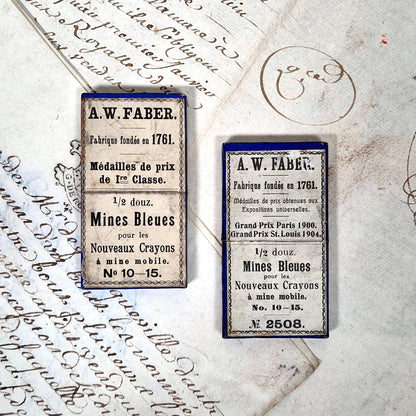 boites anciennes mines bleues aw faber