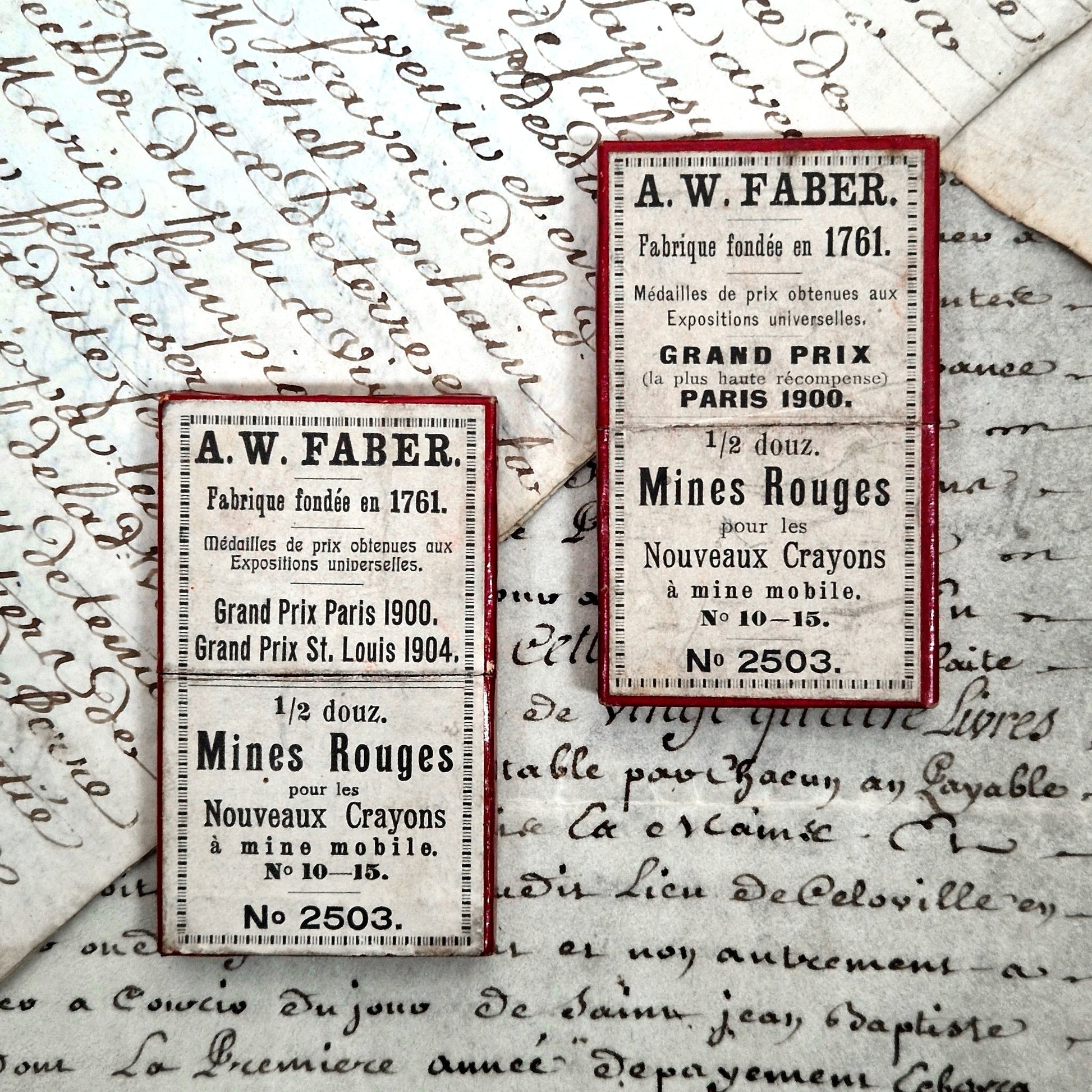 boites anciennes mines rouges aw faber