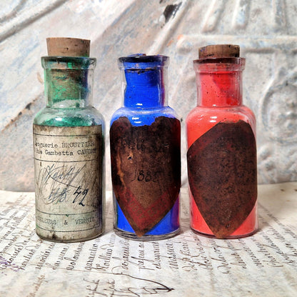 bouteille pigment 1885 verre souffle