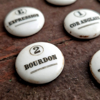 boutons émaillés porcelaine harmonium