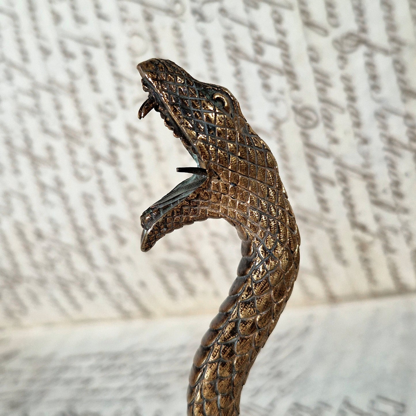 brass snake figurine french