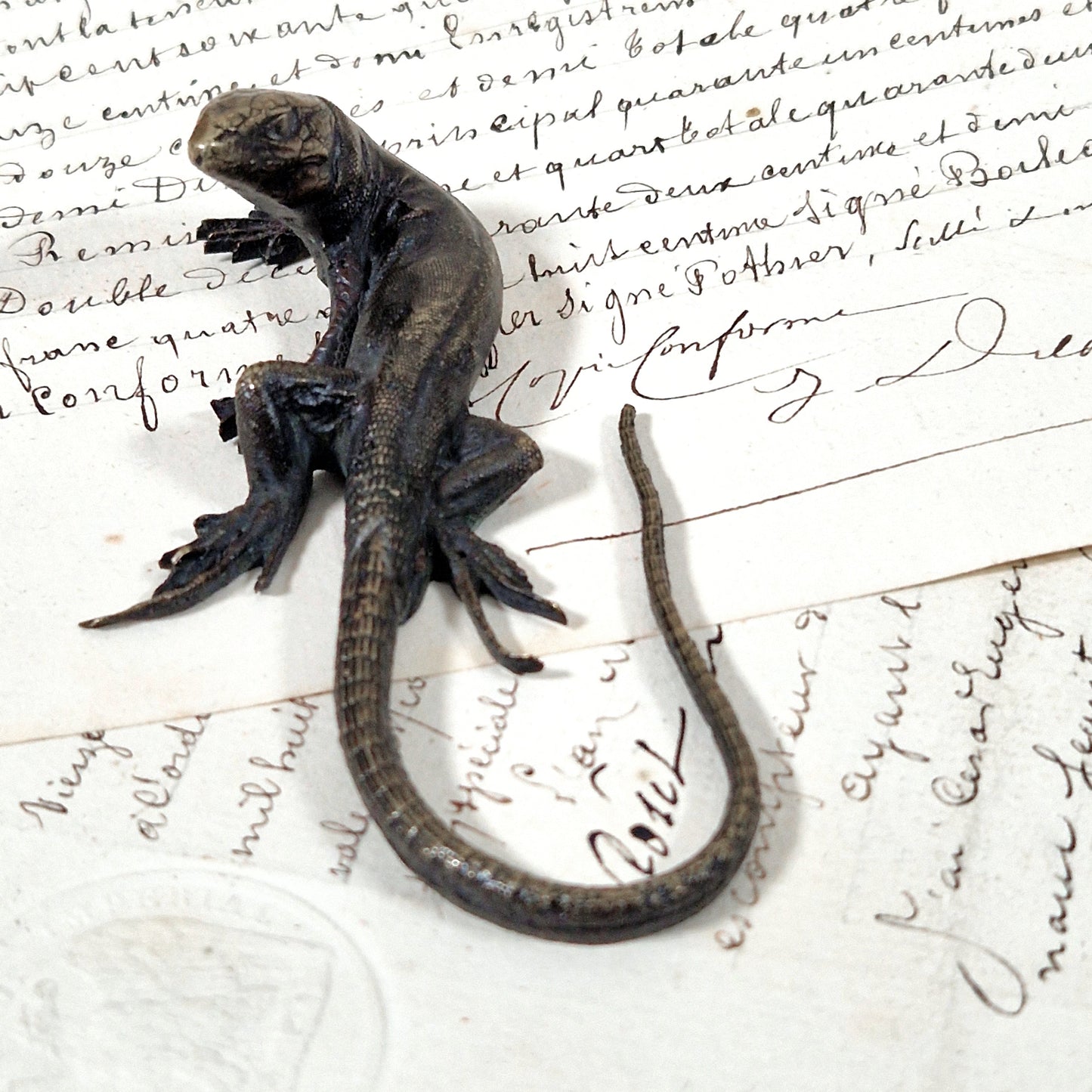 bronze de bureau lezard 1900