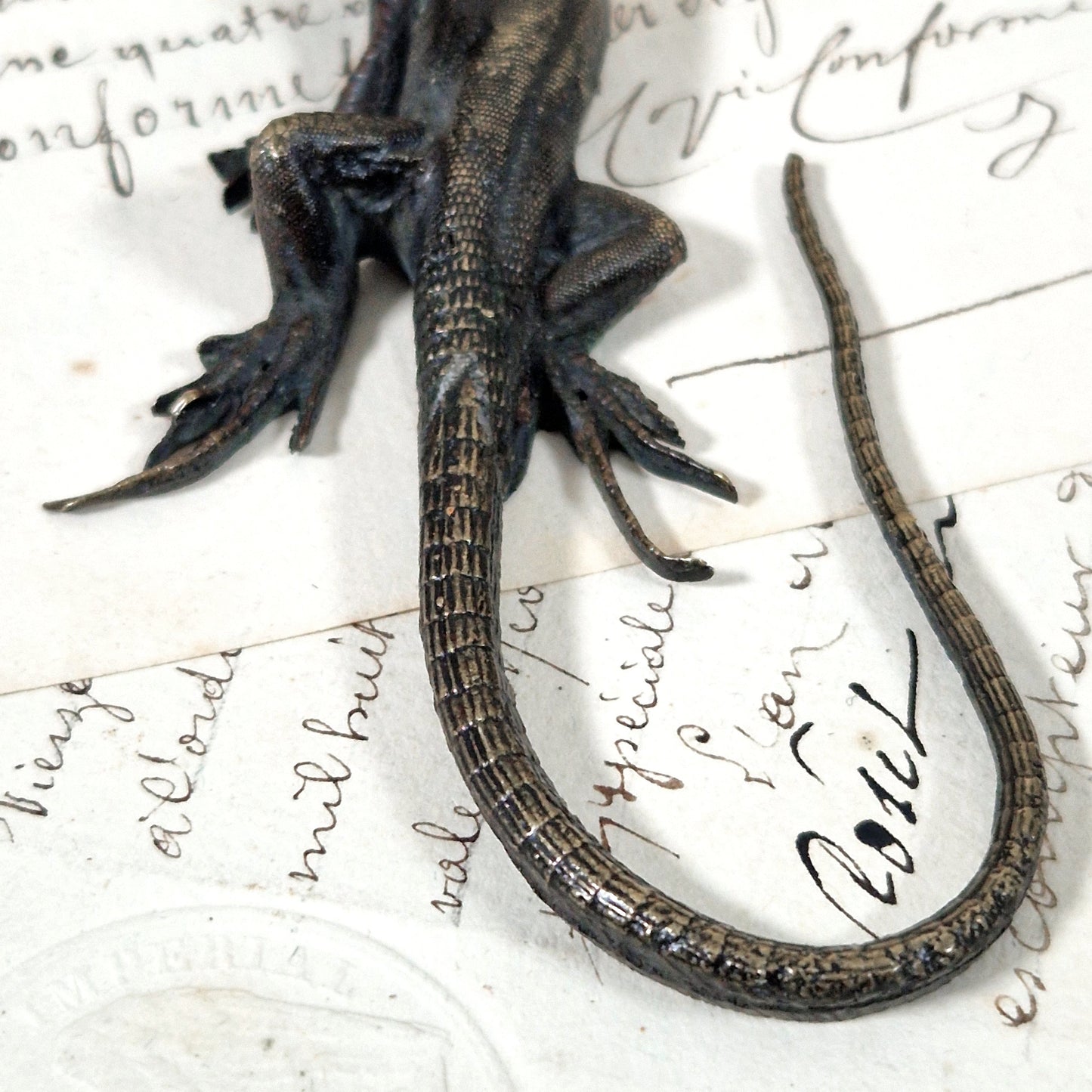 bronze lizard art nouveau