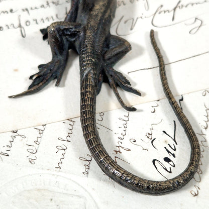 bronze lizard art nouveau