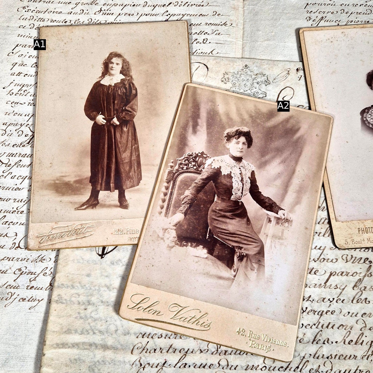cabinet card vintage photographe paris