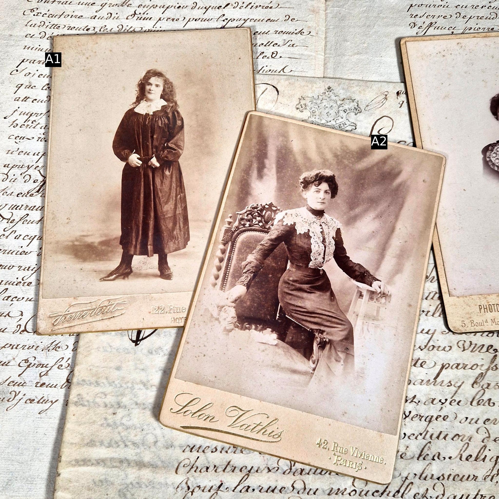 cabinet card vintage photographe paris