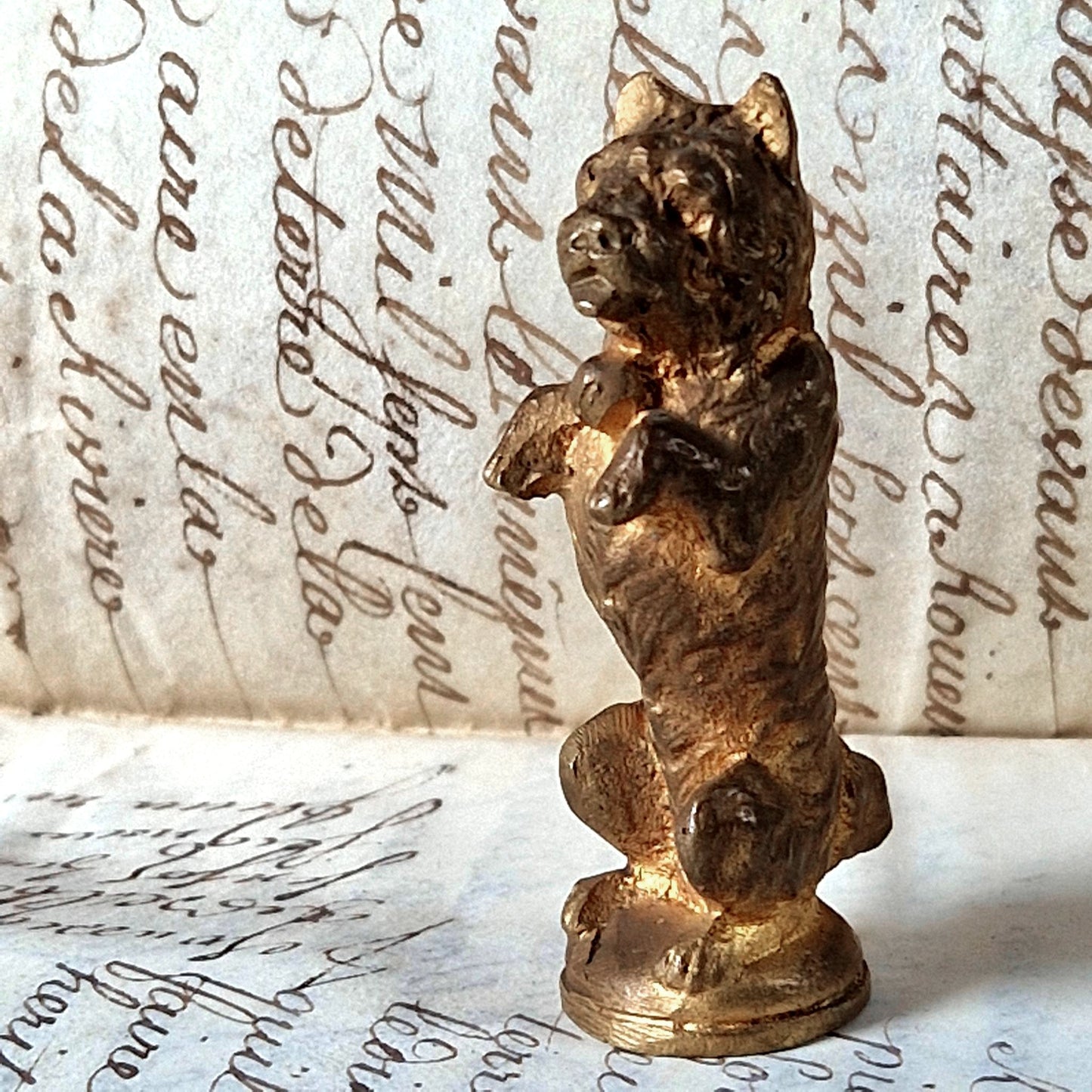 cachet bronze chien caron