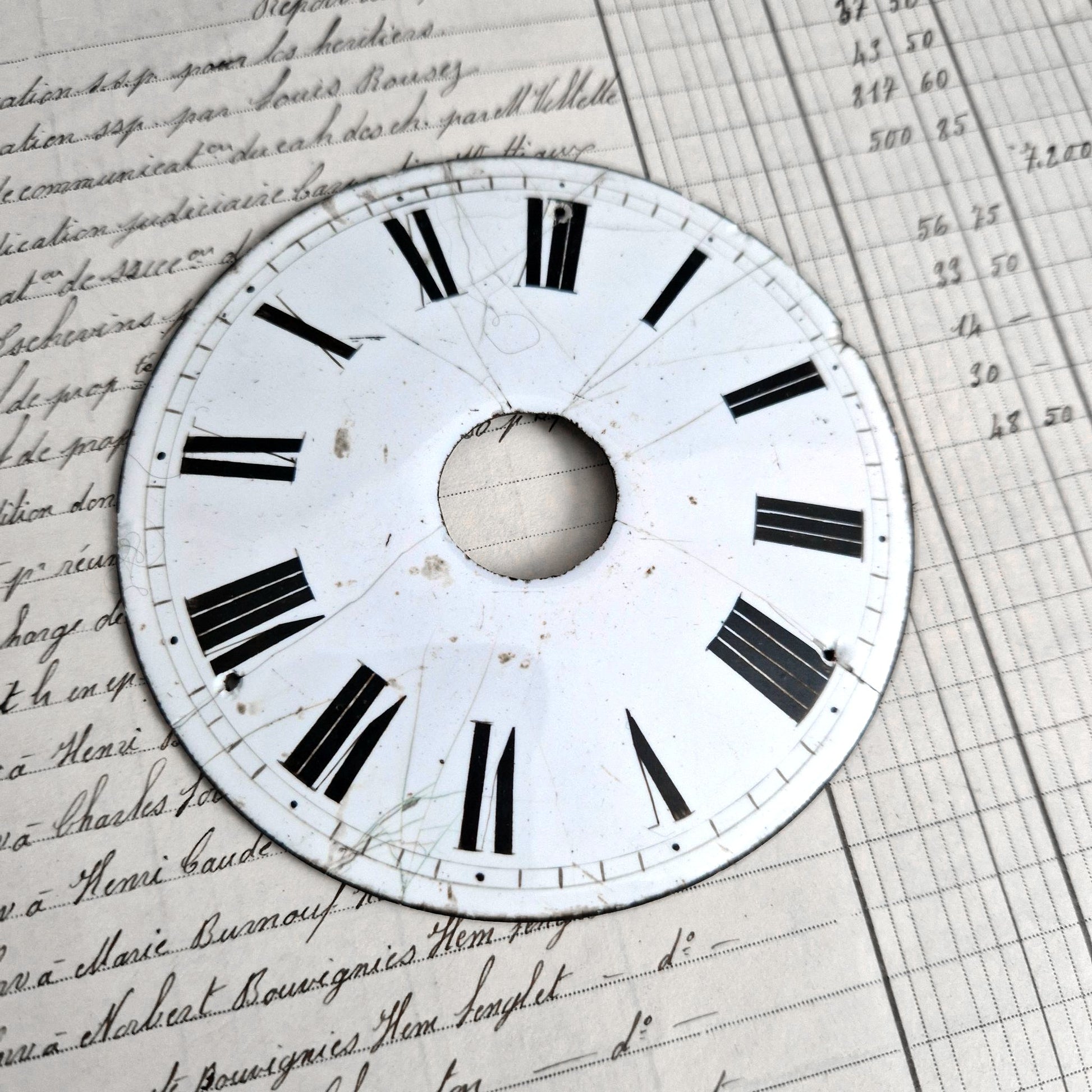 cadran émaillé réveil ancien