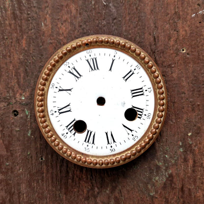 cadran pendulette émaillé perles bronze