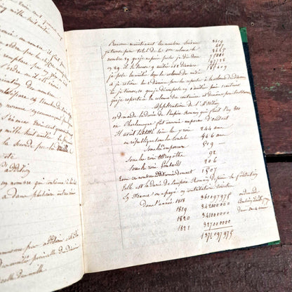 cahier ancien arithmétique 1829