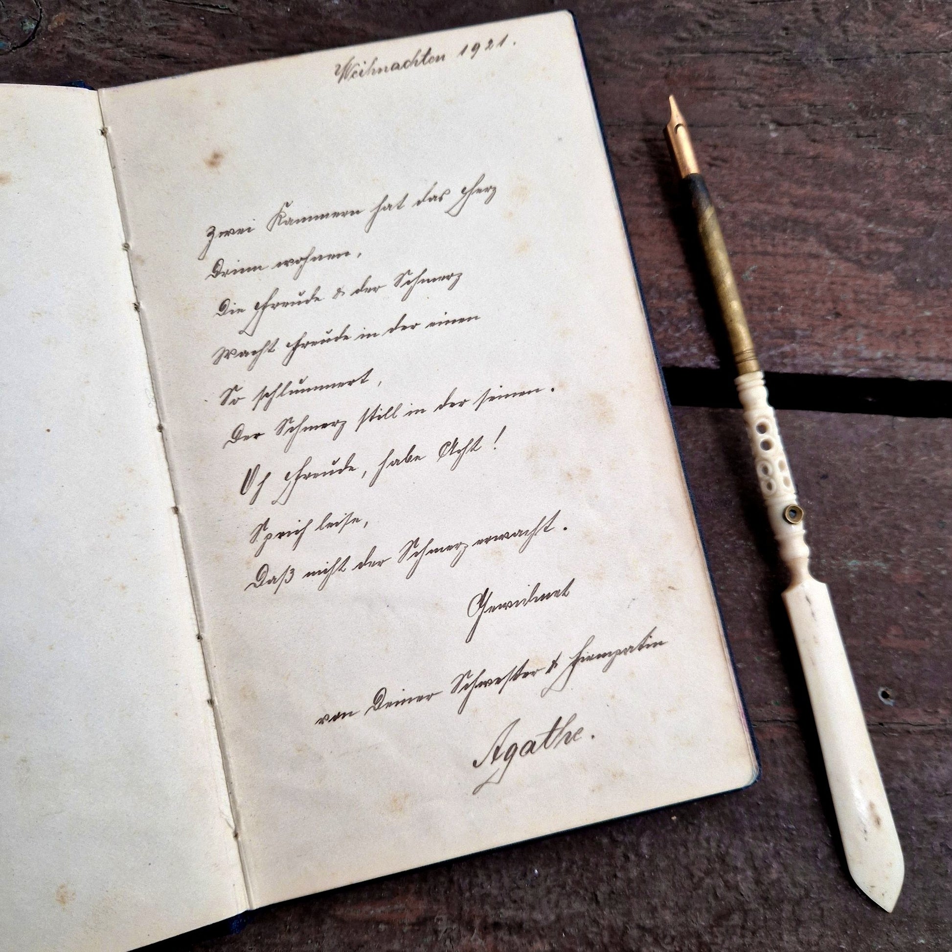 cahier de poésies manucsrites allemand vintage